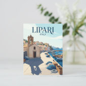Oude haven van Lipari Italië Briefkaart (Staand voorkant)