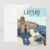 Oude haven van Lipari Italië Briefkaart (Voorkant / Achterkant)