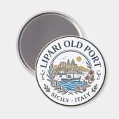 Oude haven van Lipari Italië Magneet (Voorkant / Achterkant)