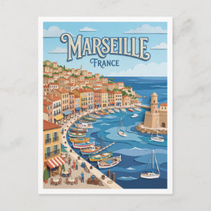 Oude haven van Marseille Frankrijk Briefkaart