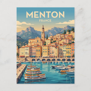 Oude haven van Menton Frankrijk Briefkaart
