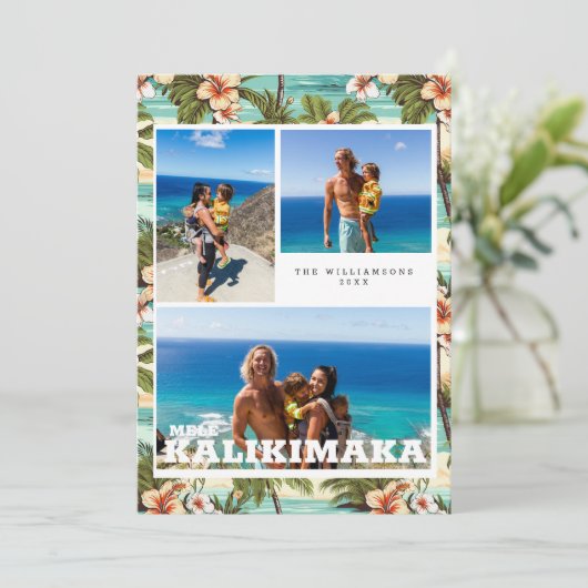 Oude Hawaï | Mele Kalikimaka Kerstkaart (Staand voorkant)