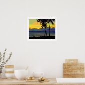 Oude Hawaï zonsondergang Posters (Keuken)