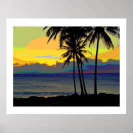 Oude Hawaï zonsondergang Posters