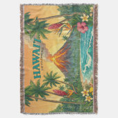 Oude Hawaïaanse Reisposters - Hawaï-eiland Deken (Voorkant Verticaal)