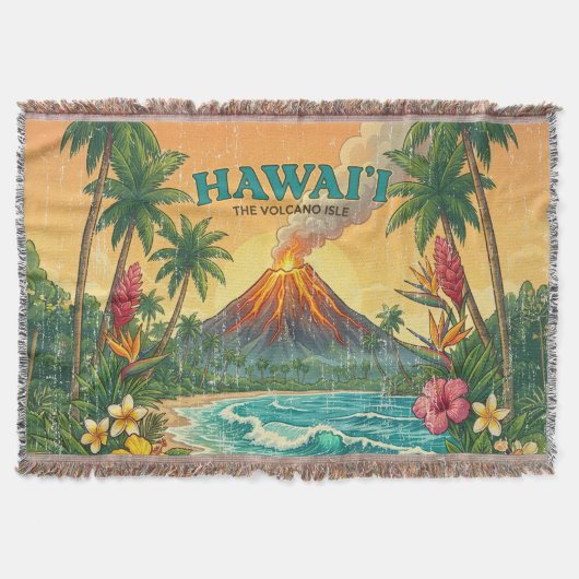Oude Hawaïaanse Reisposters - Hawaï-eiland Deken (Voorkant)