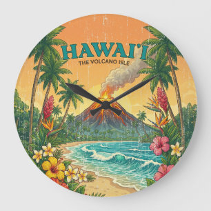 Oude Hawaïaanse Reisposters - Hawaï-eiland Grote Klok