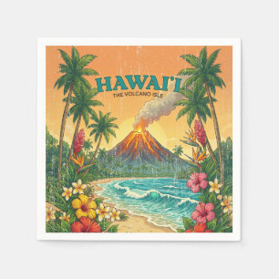 Oude Hawaïaanse Reisposters - Hawaï-eiland Servet