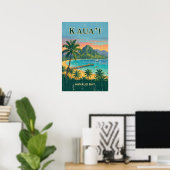 Oude Hawaïaanse Reisposters - Kauai Poster (Thuiskantoor)
