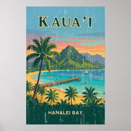 Oude Hawaïaanse Reisposters - Kauai Poster (Voorkant)