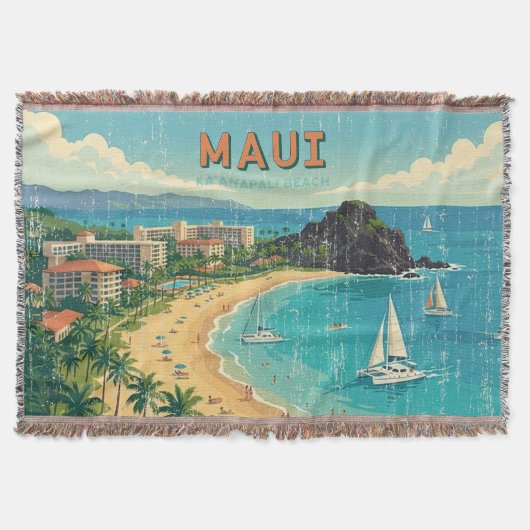 Oude Hawaïaanse Reisposters - Maui Deken (Voorkant)