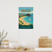 Oude Hawaïaanse Reisposters - Maui Poster (Keuken)