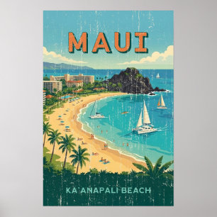 Oude Hawaïaanse Reisposters - Maui Poster