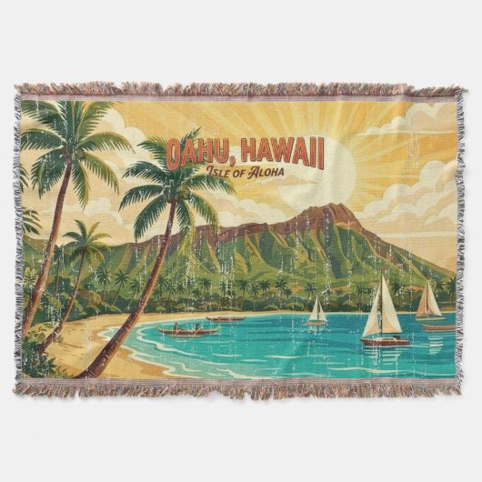 Oude Hawaiaanse Reisposters - Oahu Deken (Voorkant)