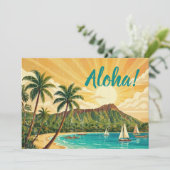 Oude Hawaïaanse Reisposters - Oahu Kaart (Staand voorkant)