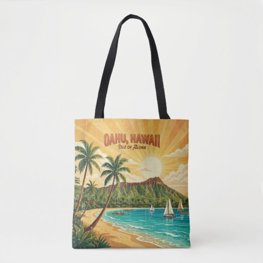 Oude Hawaïaanse Reisposters - Oahu Tote Bag (Voorkant)