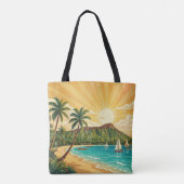 Oude Hawaïaanse Reisposters - Oahu Tote Bag (Achterkant)