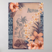 Oude Hawaïaanse scrapbook Waikiki Hula Poster (Voorkant)