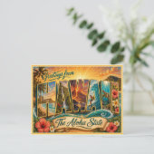 Oude Hawaiiaanse Groet Van Ansichtkaart Briefkaart (Staand voorkant)