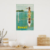 Oude Hawaiiaanse Reisposter United Air Lines Poster (Keuken)