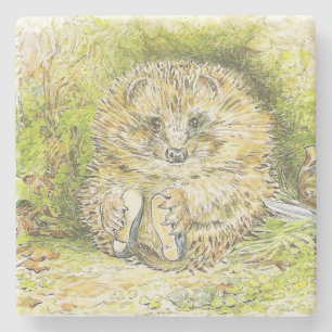 Oude heer Prickly Pin (Hedgel) (door Beatrix Potte Stenen Onderzetter