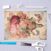 Oude Heet Lucht Ballon Met Bloem Papier Tissue (Craft)