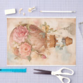 Oude Heet Lucht Ballon Met Bloem Papier Tissue (Craft)