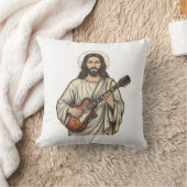 Oude Heilige Gitarist Graveershirt Ontwerp_1 Kussen (Deken)
