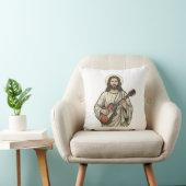Oude Heilige Gitarist Graveershirt Ontwerp_1 Kussen (Stoel)