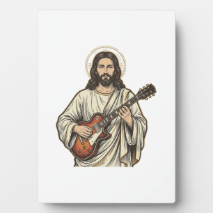 Oude Heilige Gitarist Gravure Shirt Ontwerp_1 Fotoplaat