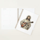 Oude Heilige Gitarist Gravure Shirt Ontwerp_1 Planner (Display)