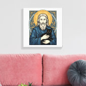 Oude heilige kat portret vector shirt ontwerp_1 canvas afdruk (Insitu (Woonkamer))