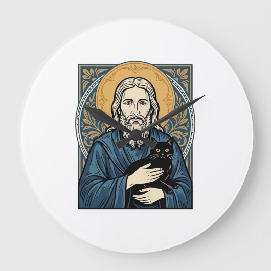Oude heilige kat portret vector shirt ontwerp_1 grote klok (Voorkant)