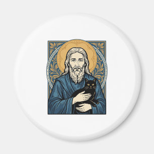 Oude heilige kat portret vector shirt ontwerp_1 magneet