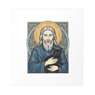 Oude heilige kat portret vector shirt ontwerp_1 notitieblok