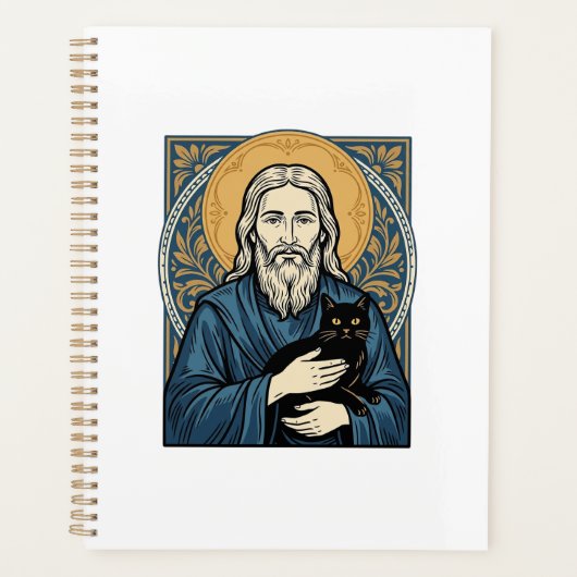 Oude heilige kat portret vector shirt ontwerp_1 planner (Voorkant)