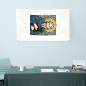 Oude heilige kat portret vector shirt ontwerp_1 spandoek (Beurs)