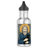 Oude heilige kat portret vector shirt ontwerp_1 waterfles (Links)