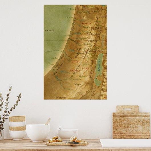 Oude heilige landkaart poster (Keuken)