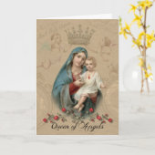 Oude Heilige Maagd Maria Moederdag Kaart (Gele Bloem)