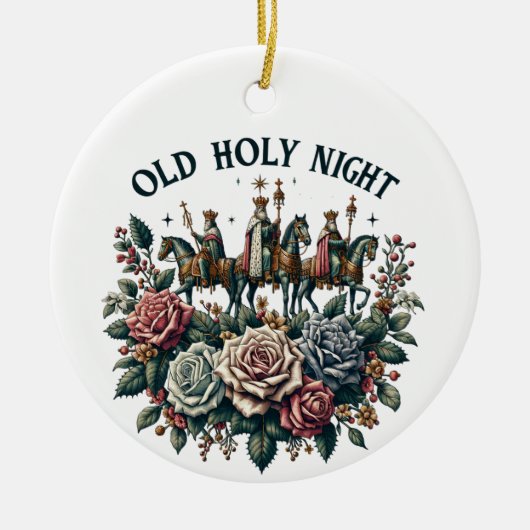 Oude Heilige Nacht Keramisch Ornament (Voorkant)