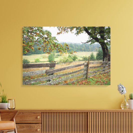 Oude hek op een Boerderij Canvas Afdruk (Insitu (Woonkamer))