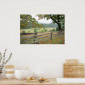 Oude hek op een Boerderij Poster (Keuken)