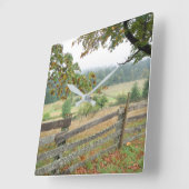 Oude hek op een Boerderij Vierkante Klok (Hoek)