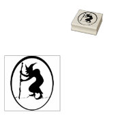 Oude heks 2-silhouette kunstzegel rubberstempel (Gestempeld)