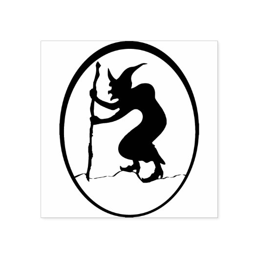 Oude heks 2-silhouette kunstzegel rubberstempel (Afrduk)