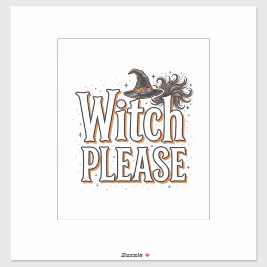 Oude Heks Alsjeblieft Halloween Vectorontwerp_1 Sticker (Vel)