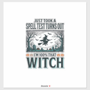 Oude heks DNA humor Halloween vector ontwerp_1 Sticker