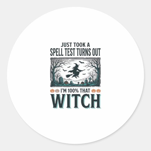 Oude heks DNA humor Halloween vectorontwerp_1 Ronde Sticker (Voorkant)