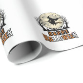 Oude heks Fijne Halloween Vectorontwerp_1 Cadeaupapier (Rol Hoek)